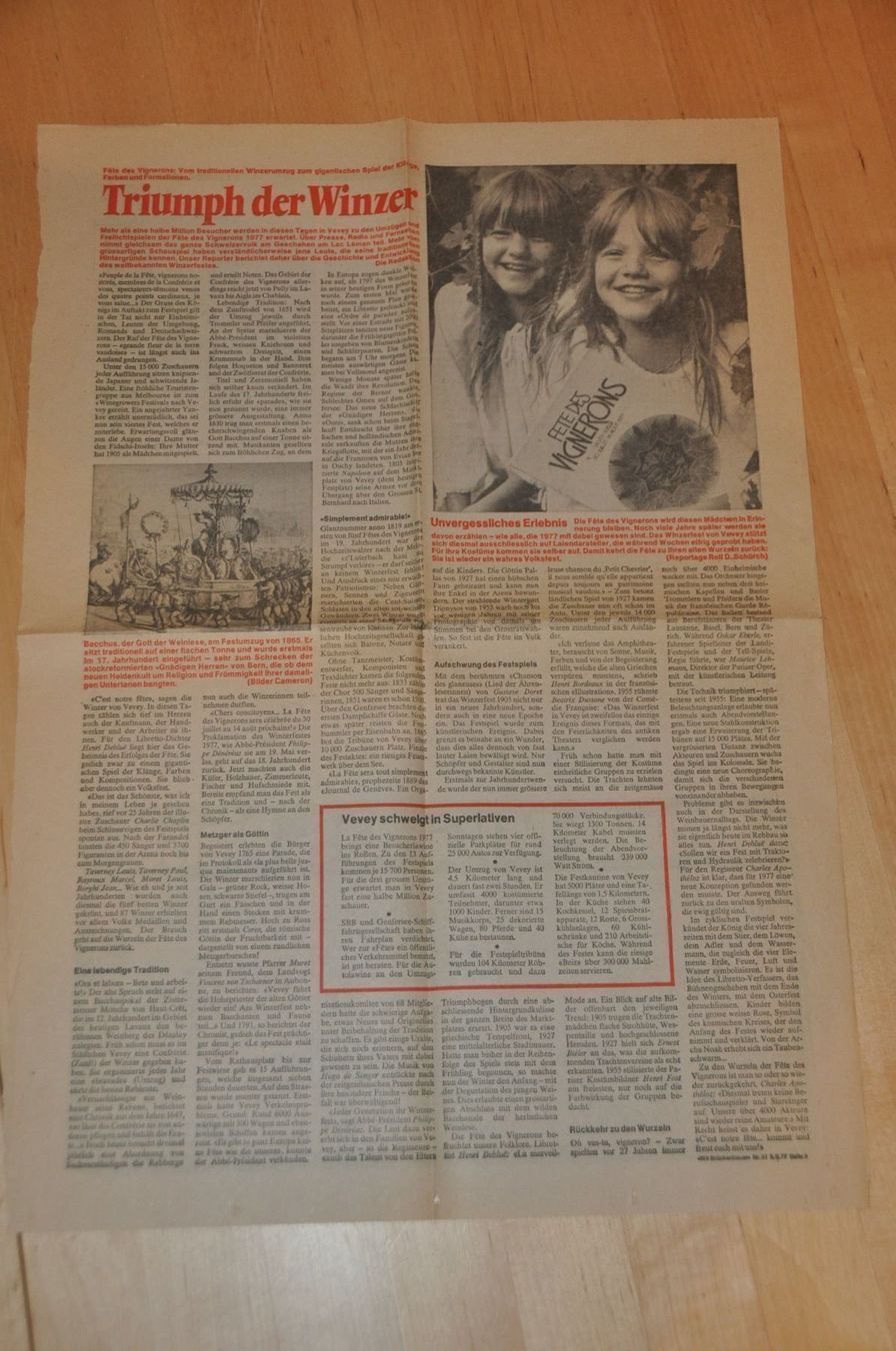 Biglietti: Winzerfest Vevey 1977 - Prospekte Ticket – Usato da Worb venduto da Buespy 3