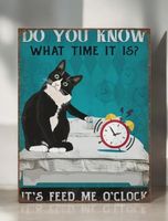 Affiche vintage décoration It'S Feed Me O'clock chat felix