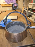Antiker Kupfer Kessel Topf mit Henkel (T1)