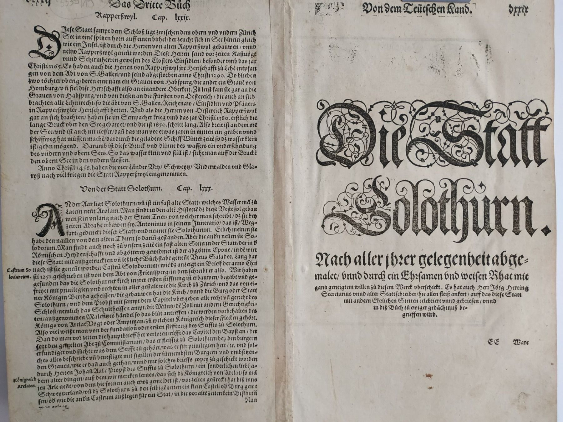Incisioni: SOLOTHURN - Soletta  - 1550 – Usato da Sorengo venduto da 74in 2