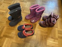 Schuhpaket Mädchen Gr 24 25 Trekkingschuhe Gummistiefel 