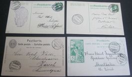 Schweiz 7 alte Postkarten mit Rasierklingenstempeln