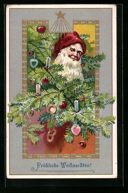 Ansichtskarten: Weihnachtsmann mit Tannenzweigen, Weihna – Gebraucht aus Berlin von bartko-reher