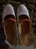 Sommer-Slingpumps Gr. 37 - glitzernd, neuwertig, sehr bequem