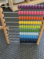 Wooden Abacus Rainbow Beads good condition