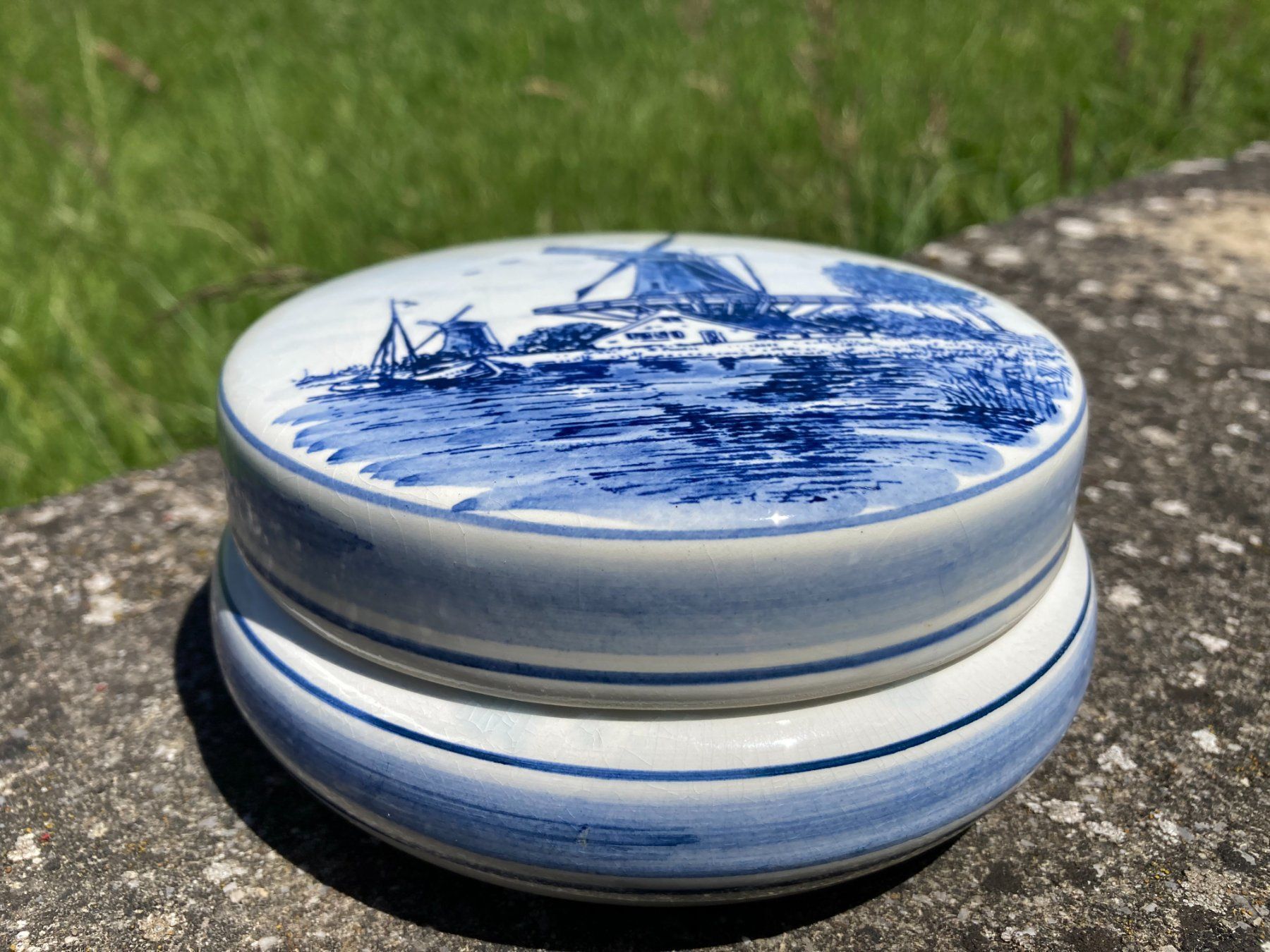 Tutte le decorazioni: Delft blue Holland handgemalte Keramikdose Windmühle – Usato da Subingen venduto da Etageren 1