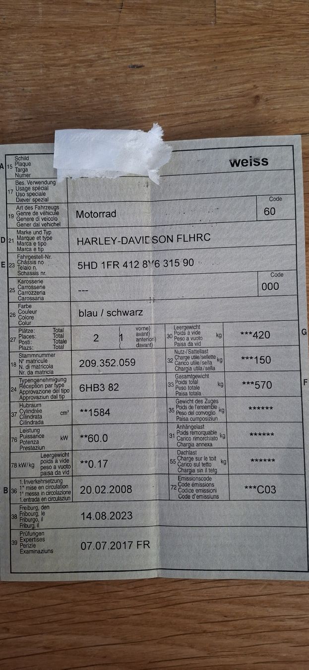 Harley-Davidson Chopper: Harley-Davidson FLHRC Road King – Usato da Wünnewil venduto da Xyz6 4