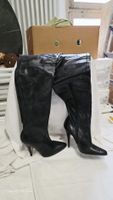 Made in Italy Leder Overknee Stiefel Gr. 38 Schwarz – Echtle