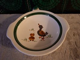 Schramberg,Vintage Keramik Kinderteller "Entchen",Handbemalt