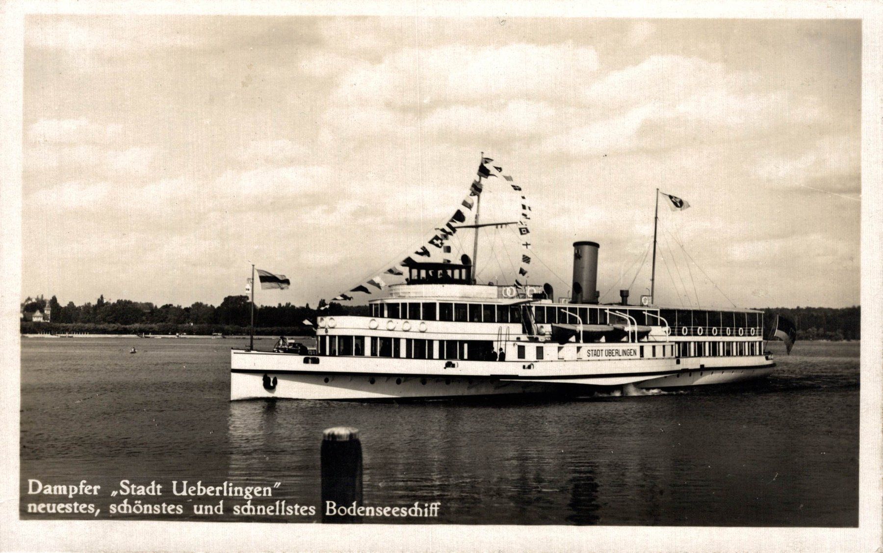 Ansichtskarten: Dampfer "Stadt Ueberlingen", schönstes Bodenseeschiff – Gebraucht aus Bronschhofen von Astore