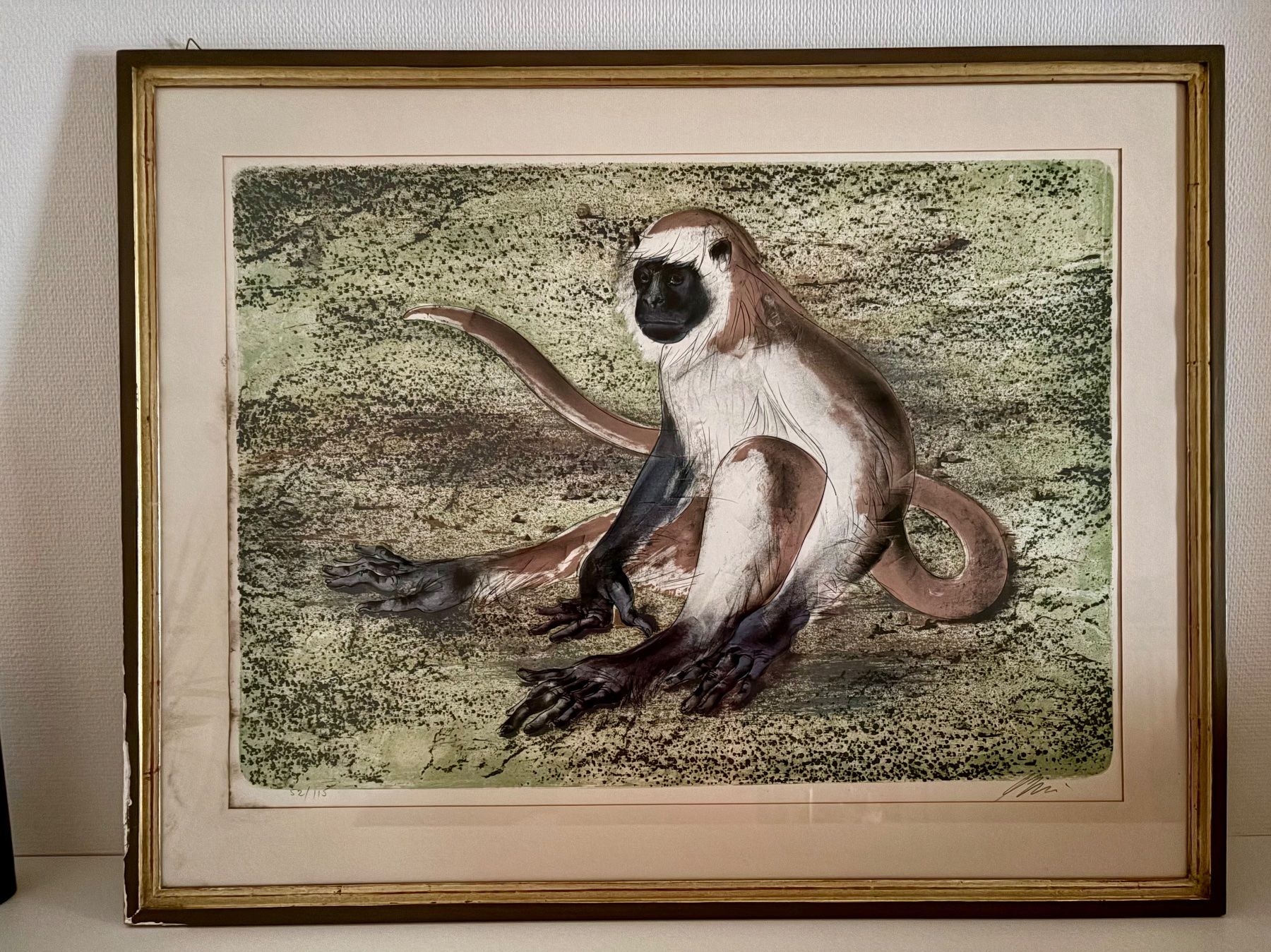 Grafica & Litografie: Lithographie von Hans Erni "Gibon Affe" – Usato da Basel venduto da Blinky2