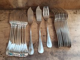 12 Stk. Fischbesteck Baguette versilbert Im silbernen Winkel