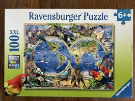 Ravensburger Puzzle XXL 100 Teile, Weltkarte, komplett