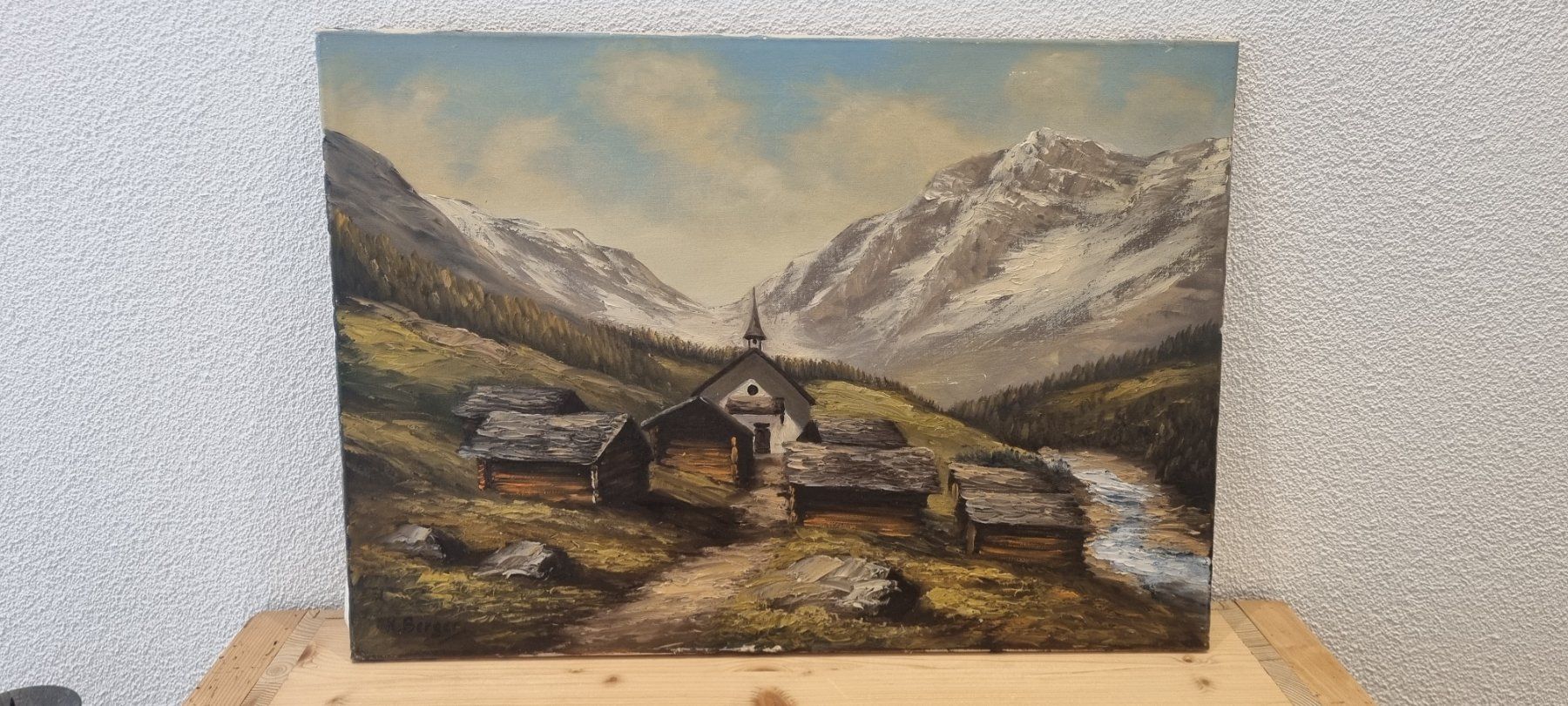 Dipinti: Altes Bild von "Kühmad" Blatten im Lötschental/VS – Usato da Pfeffikon LU venduto da Andy1969