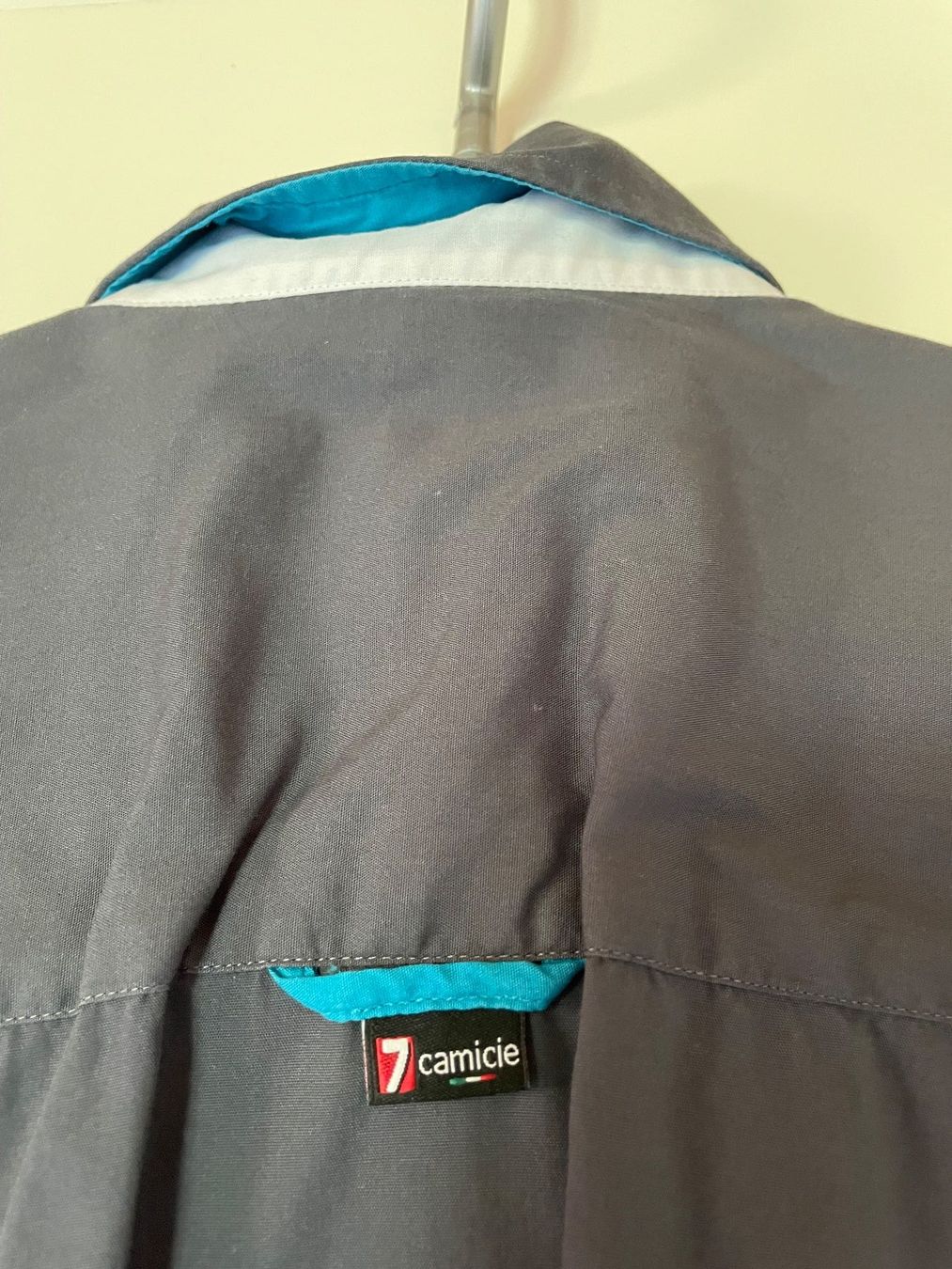 Blusen: Damenbluse 7 Camicie, Grau mit Türkis, G: S – Gebraucht aus Auenstein von sumsum-bn 2