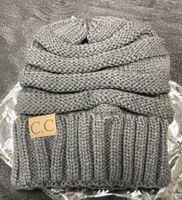 C.C Grosse gerippte Strickmütze, dick, weich
