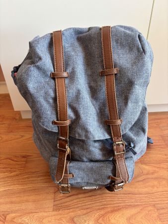 Rucksack Herschel grau blau gebraucht guter Zustand