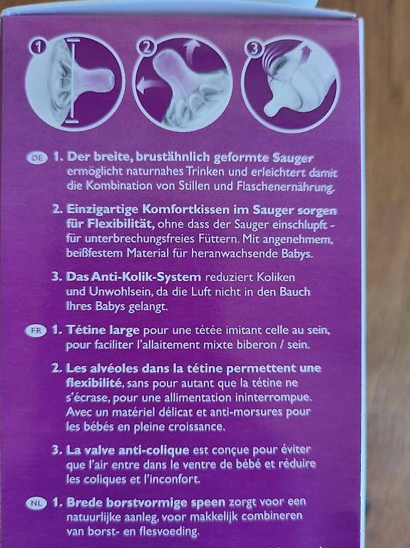 Pasti del neonato: Schoppenflasche Philips Avent Natural - NEU – Usato da Igis venduto da Ricema 1