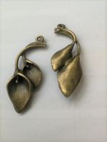 Anhänger Blättchen bronze   40x15mm