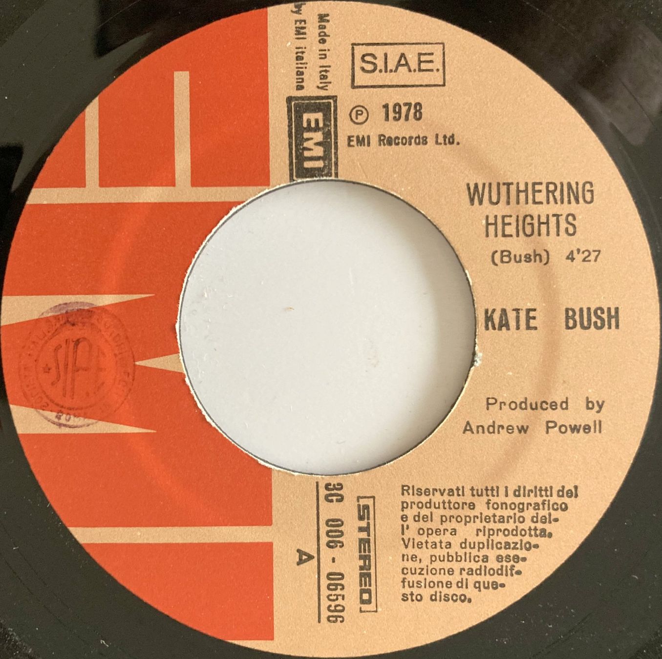 Dischi in vinile: KATE BUSH - WUTHERING HEIGHTS / CIME TEMPESTOSE – Usato da Bottens venduto da hotter-than-hell 2