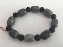 Armband Jaspis und Onyx elastisch
