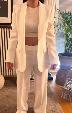 ZARA Hosenanzug Set Weiß – Blazer & Hose Gr. S