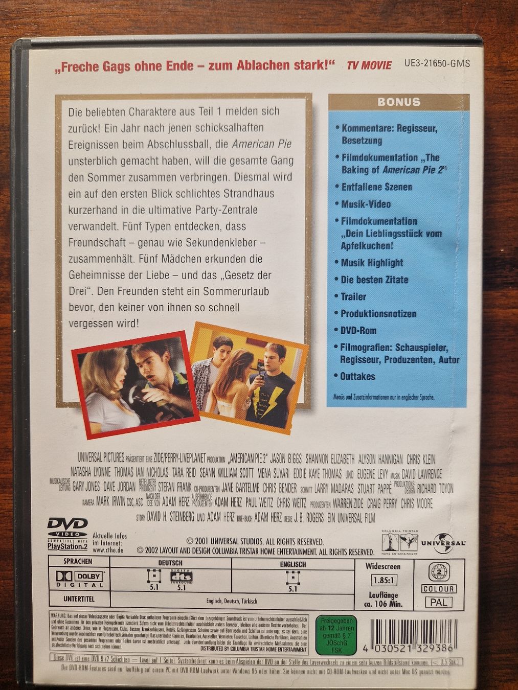 Tutti i DVDs: American Pie 2 - Ungeschnitten - DVD - Widescreen – Usato da Emmenbrücke venduto da alexa1983 1