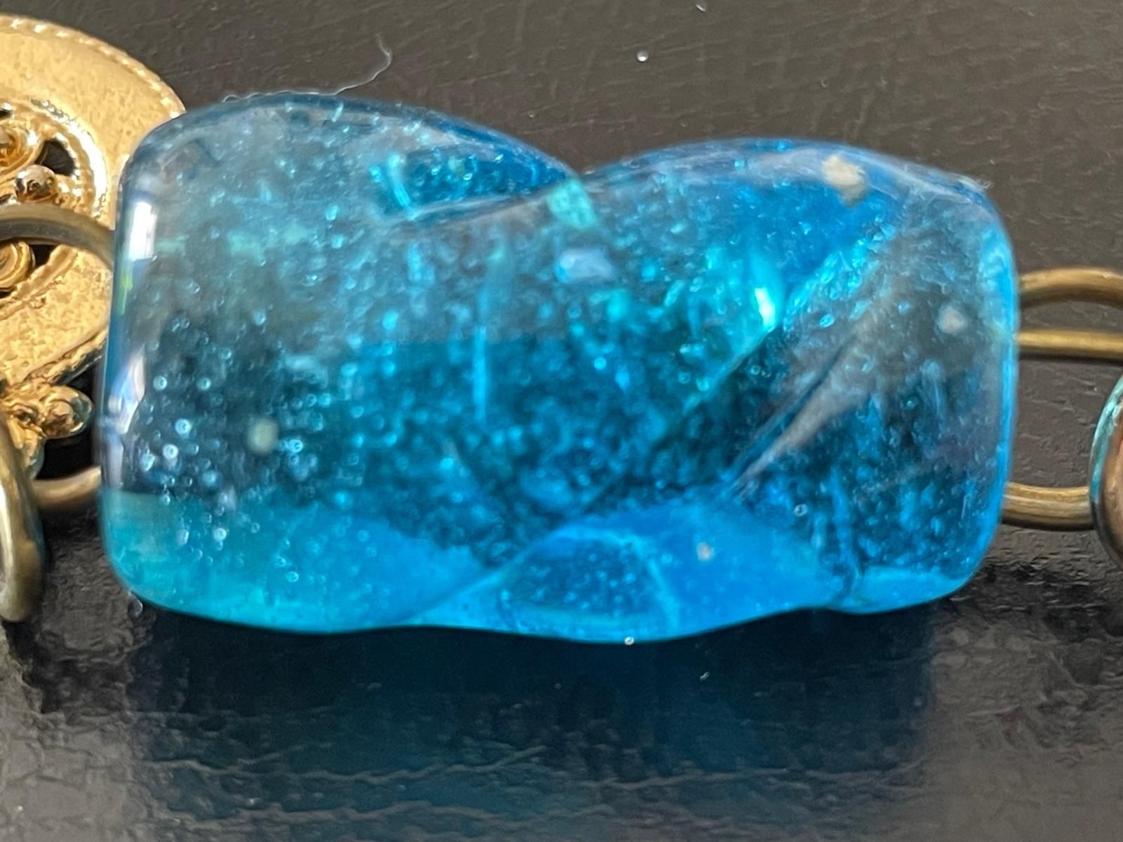 Catenine: Blaue Glas-Kette mit Golddetails – Usato da Schwerzenbach venduto da Tamama 4