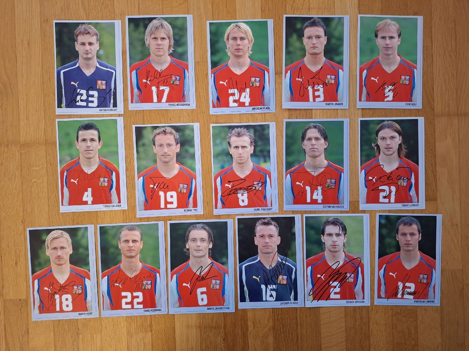 Autografi: Tschechien Nationalmannschaft Autogrammkarten ca 2004  – Usato da Thun venduto da wuschu
