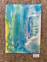 Abstraktes Originalgemälde „Aquarel“ – 29,5 × 21 cm – Unikat