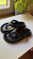 Flip flops 37, black soft calfskin