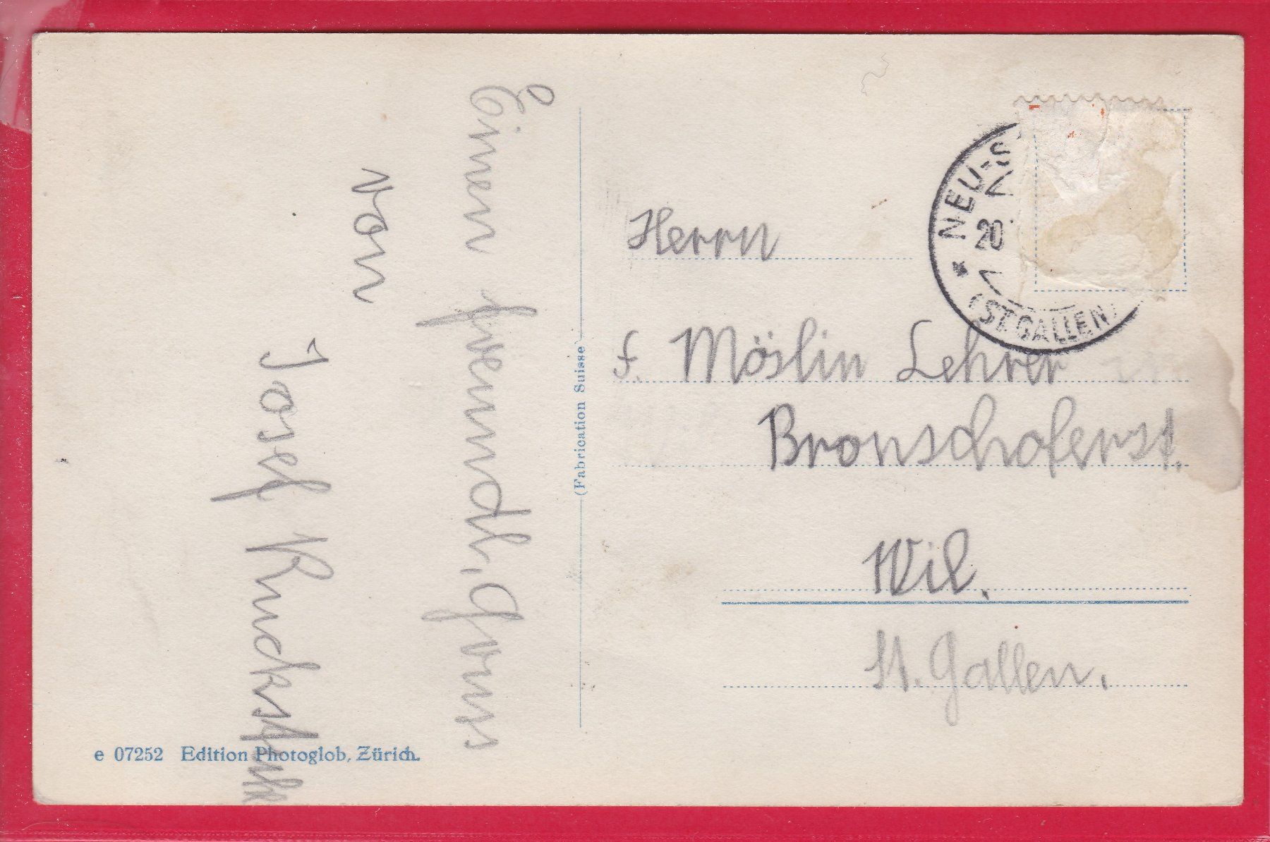 Cartoline postali: SCHÜLERHEIM NEU ST.JOHANN – Usato da Oberrieden venduto da Gebirgsstelze 1