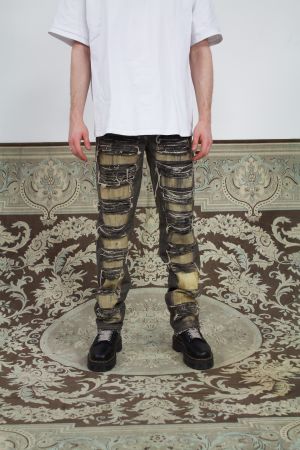 Unikat - Handgenähte Distressed/Bleached Jeans.
