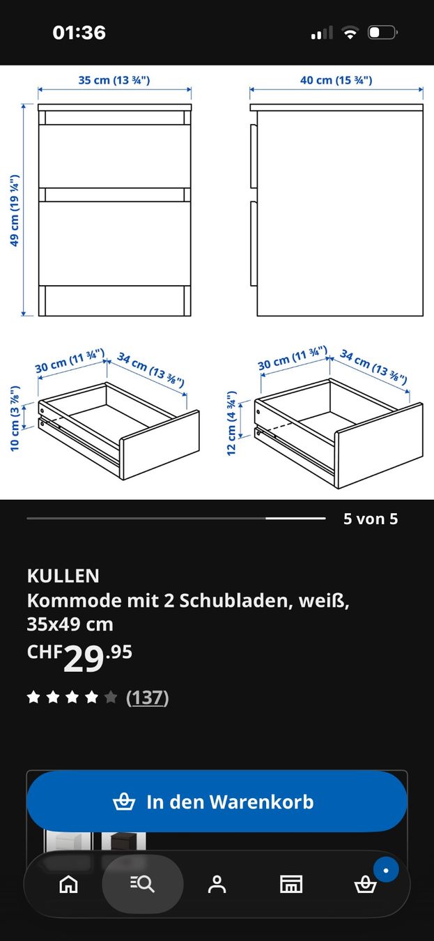 Ikea Tables de nuit: Nachttisch Kullen IKEA – D'occasion à Liebefeld par lea_pwy6 2