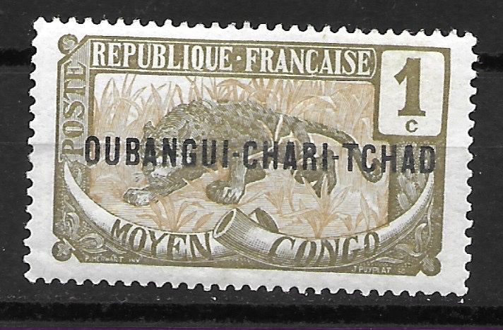 Alle Briefmarken: Umangi-Schari-Tschad 1915: Leopard – Gebraucht aus Zürich von Rainstamps