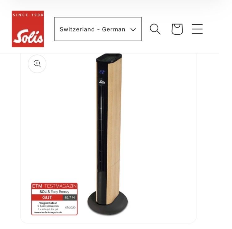 Solis Ventilatori: Turm Ventilator Solis Easy Breezy – Nuovo (secondo la descrizione) da Reinach   AG venduto da fahrzeug