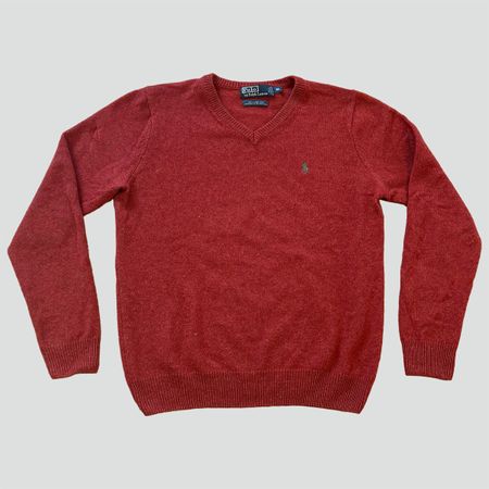 Polo Ralph Lauren lambswool sweater red, strickpullover 90s