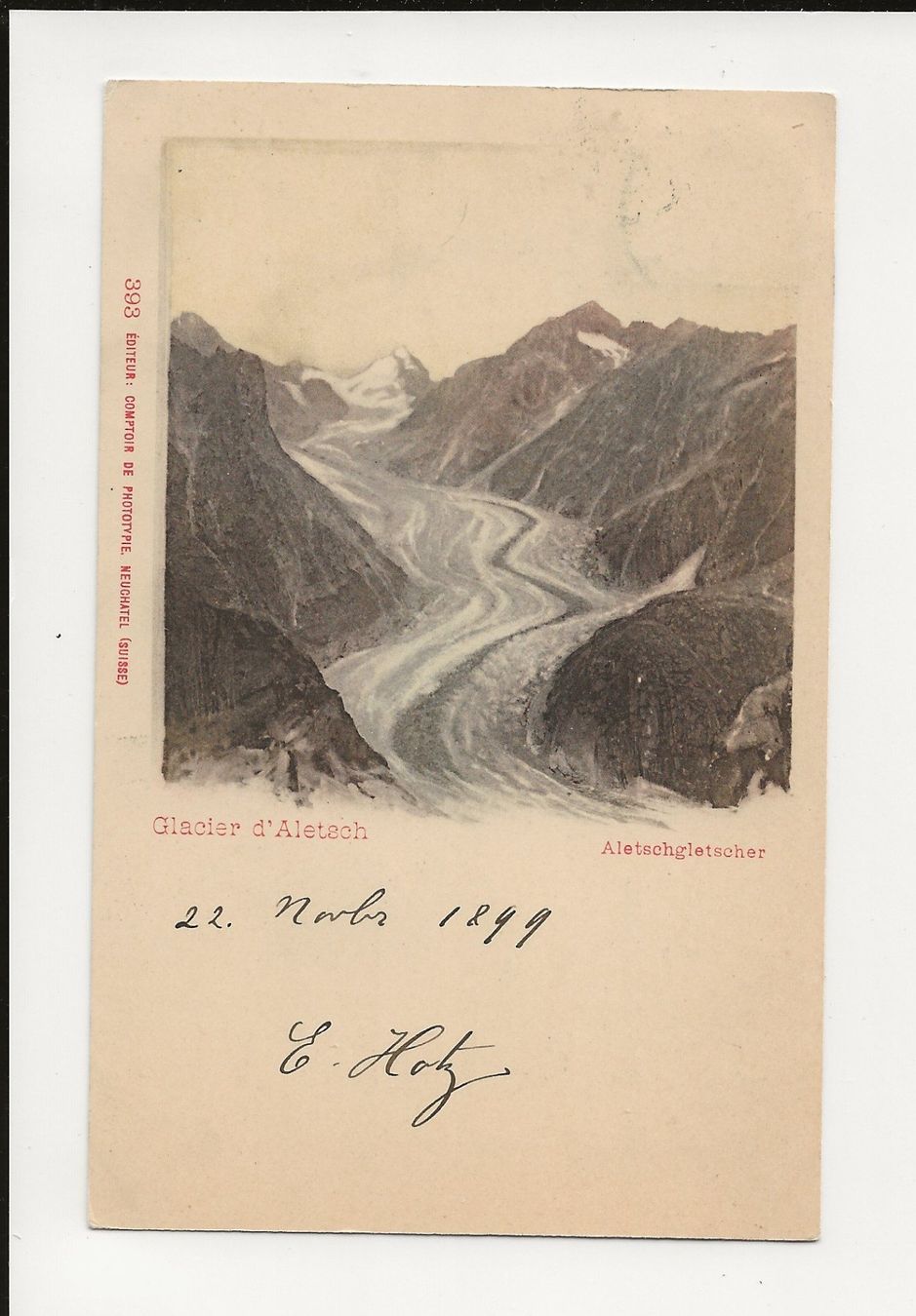 Ansichtskarten: AK 1899 Aletschgletscher 😍 – Gebraucht aus Greifensee von 315WDO