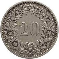 20 Rappen Schweiz 1884
