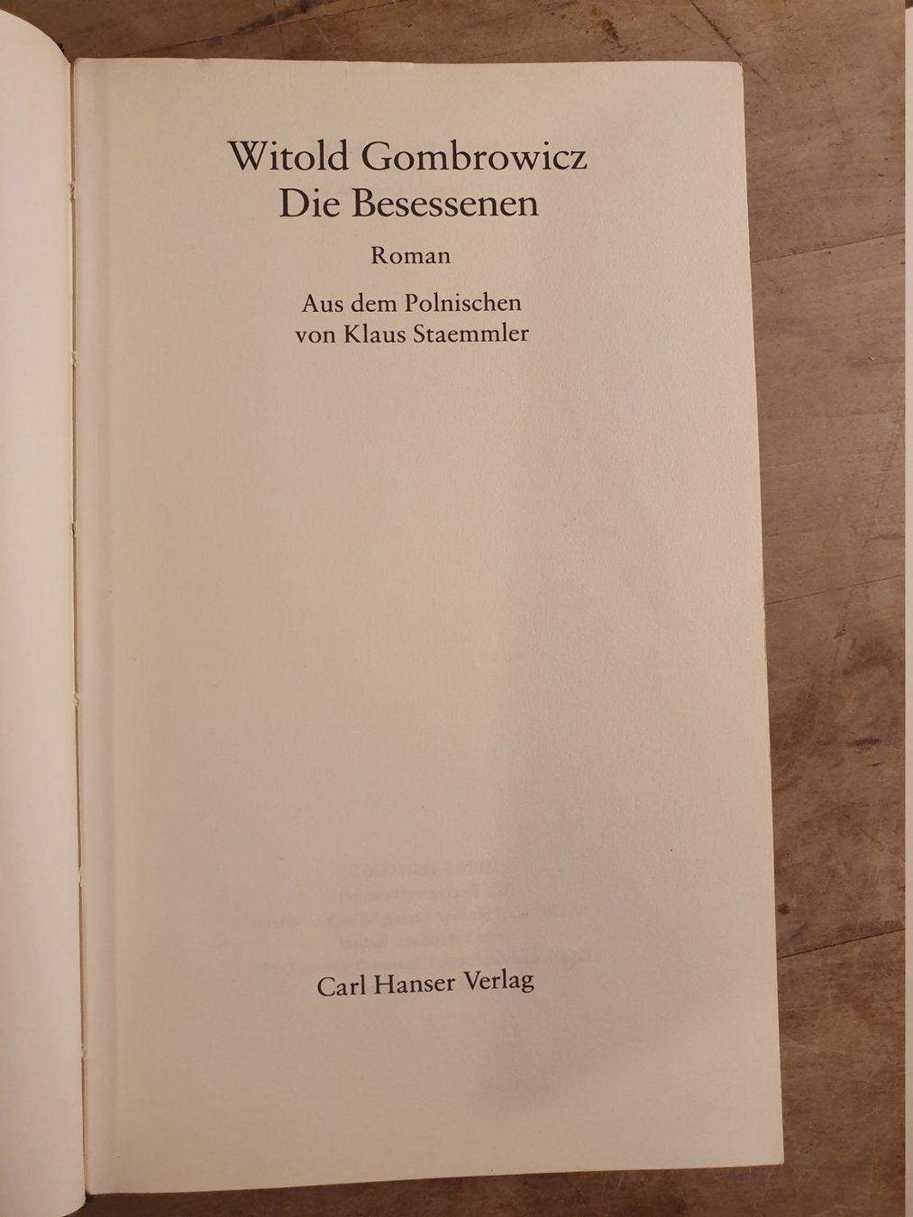 Libri: Die Besessenen Witold Gombrowicz Hanser – Usato da Zürich venduto da loosebone 2