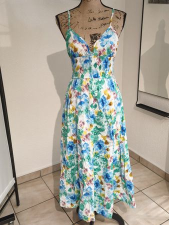 Zebra Sommerkleid Blumenmuster Grösse M 100% Baumwolle