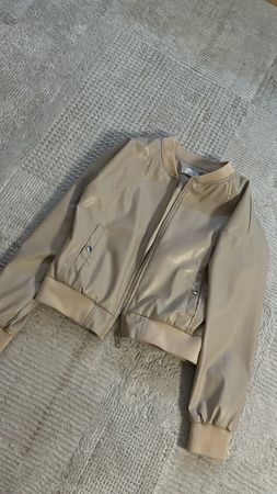 Veste bomber beige simili cuir taille S bon état