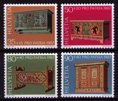 1987 B215-18_Pro Patria_BAUERNMÖBEL_Chur_Cevio_St.Gallen !**