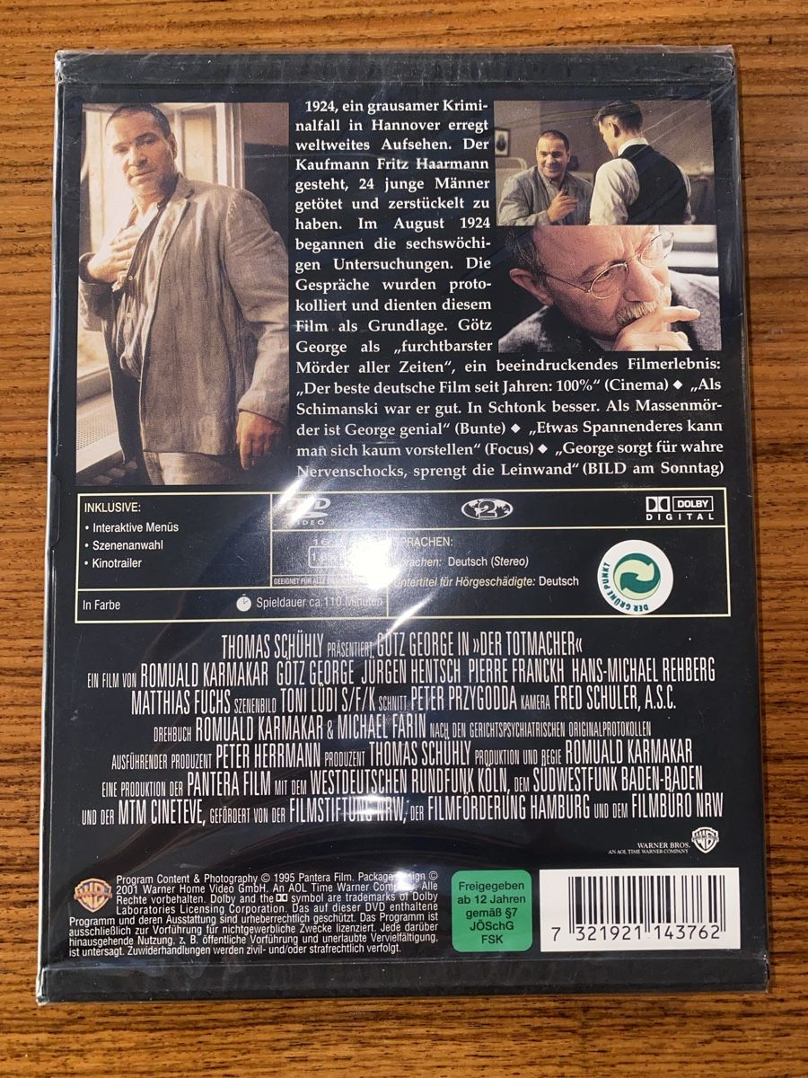 Tutti i DVDs: DVD Der Totmacher Götz George - rar – Nuovo e nell'imballaggio originale da Rüschlikon venduto da Granulat204 1