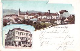 Wil SG // 1902 Litho Gasthaus Sonne // Sommer