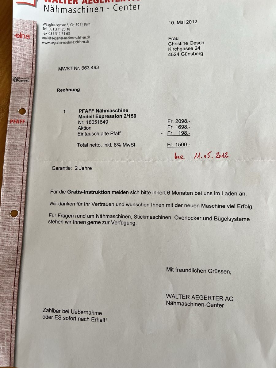 Pfaff Nähmaschinen: Pfaff Expression 150 – Gebraucht aus Günsberg von MorningEgg22 4