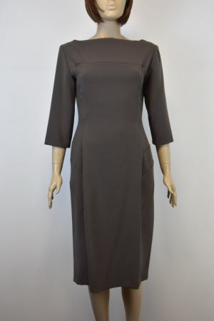 massgeschneidertes Kleid Damen  Etuikleid  /grau/Gr.L