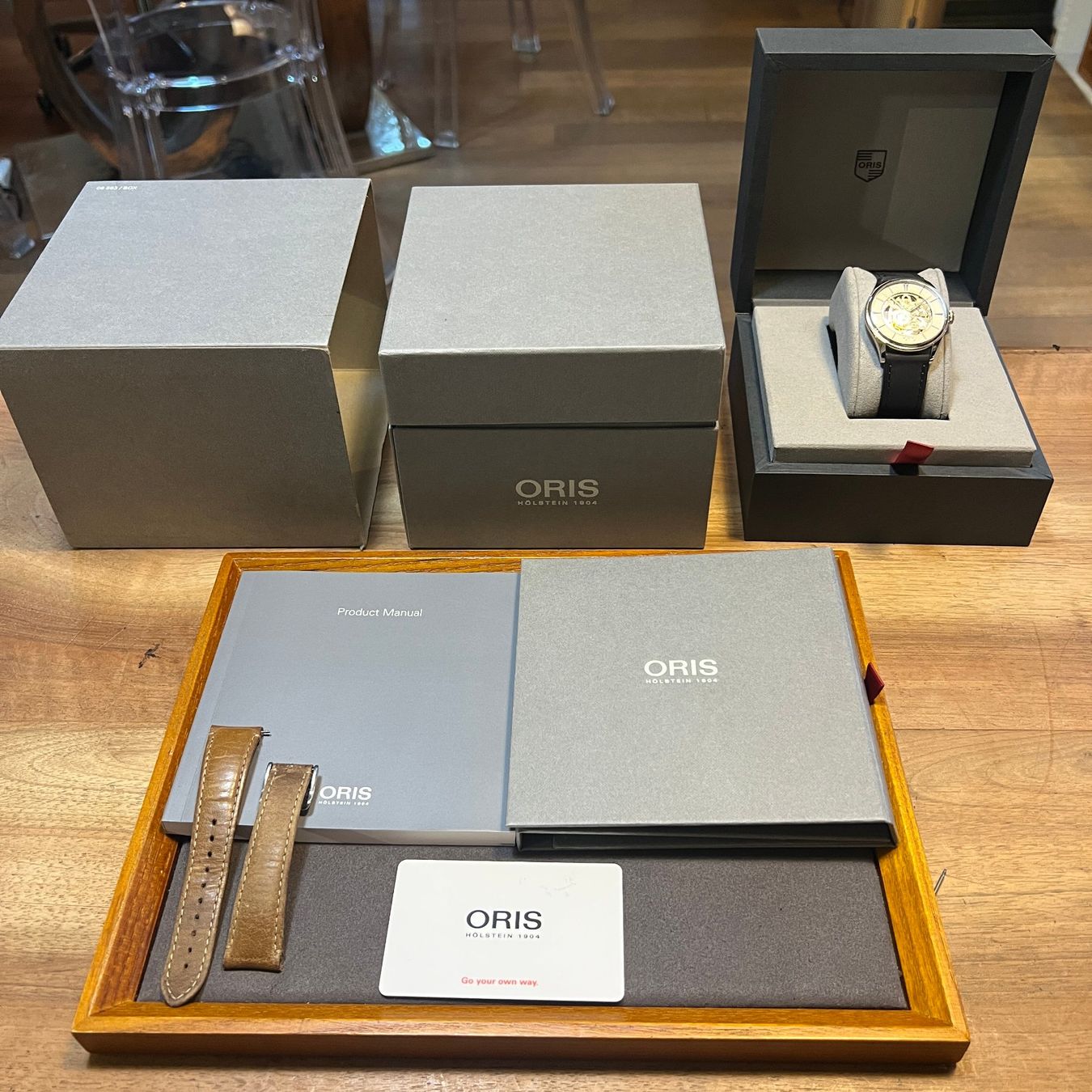 Oris Orologi: Oris Artelier Skeleton Automatic Silver Dial Full Set – Usato da Carouge GE venduto da Watchaser 9