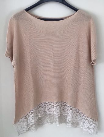 Strick-Pulli mit Spitze, Grösse ca. 38/40