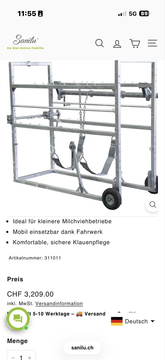 Alle Maschinen: Klauenstand – Gebraucht aus Uster von roli2424 1